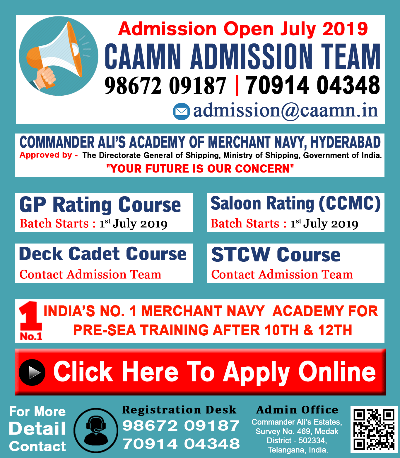 caamn saloon rating admission, saloon rating course, saloon rating eligibility